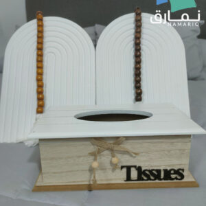 علبة مناديل خشب