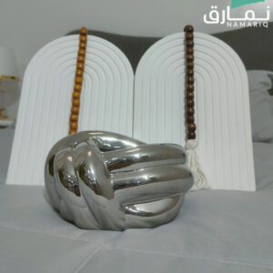 علبة مناديل فيونكة فضي